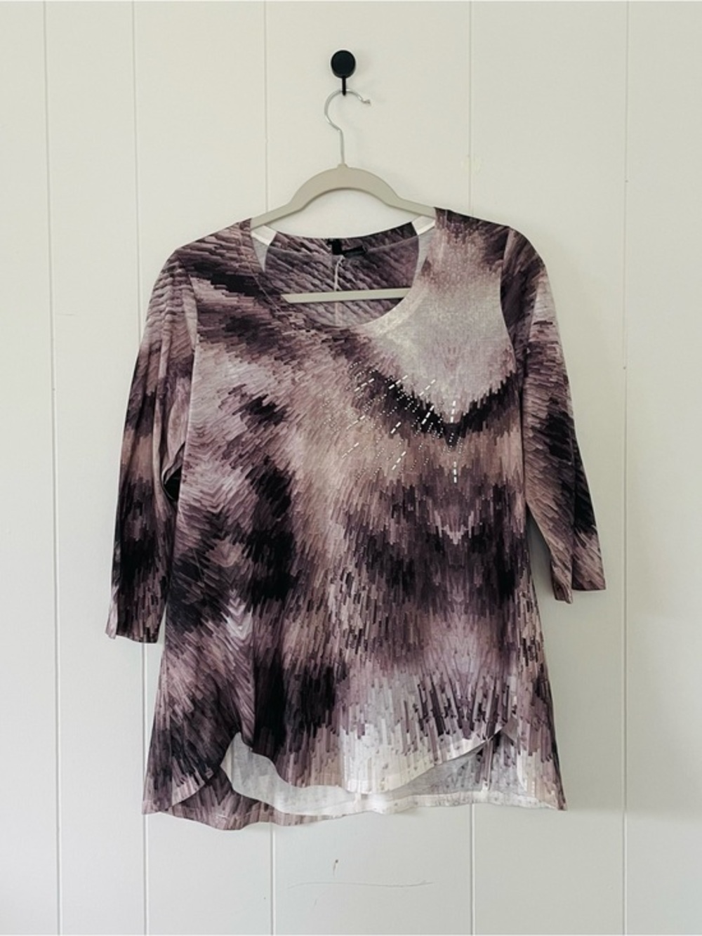 new directions Lavender & Black Abstract Knit Top